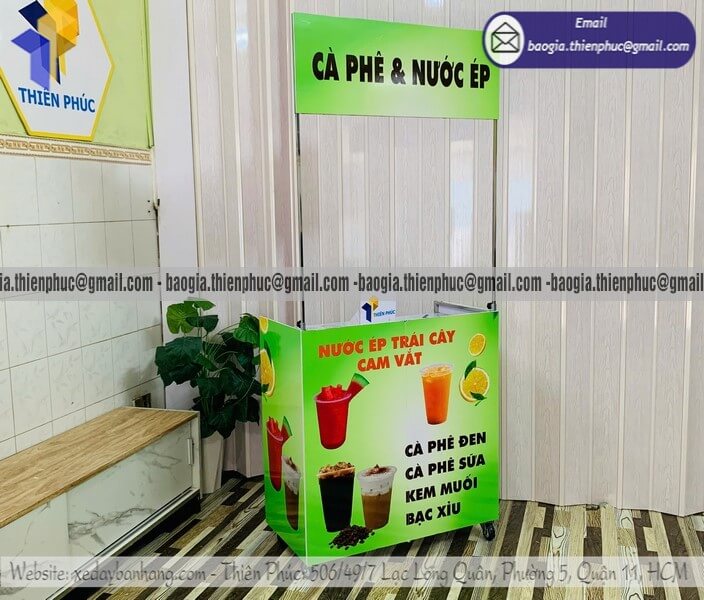 Báo giá kệ bán nước ép hàng rong xếp gọn trên hè phố cho bán hàng ngoài trời mùa hè