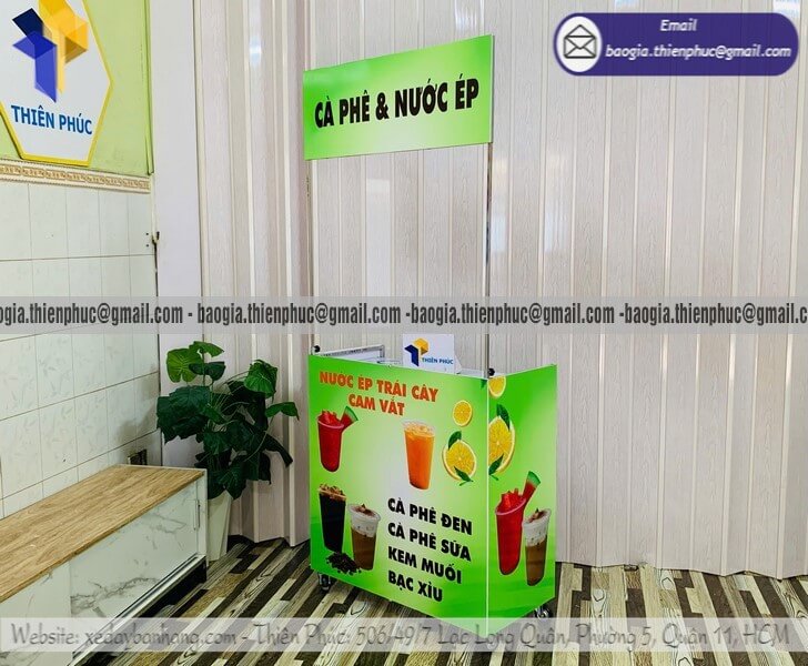 Báo giá kệ bán nước ép hàng rong xếp gọn trên hè phố giá đầu tư thấp cho bán hàng thu lợi