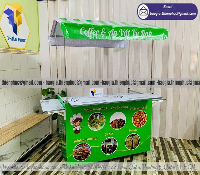 Báo giá quầy ăn vặt hàng rong gấp gọn đường phố xoay vốn nhanh lợi nhuận cao