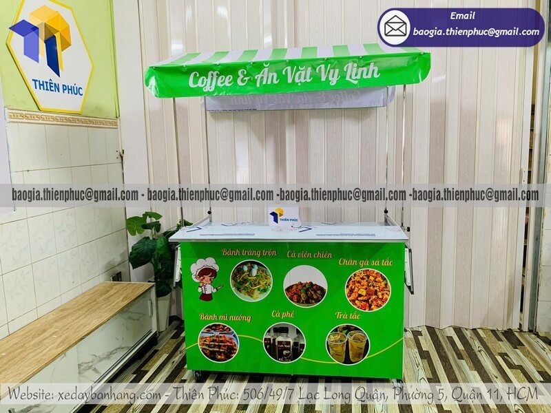 Báo giá quầy ăn vặt hàng rong gấp gọn đường phố thiết kế gấp gọn dễ dàng di chuyển