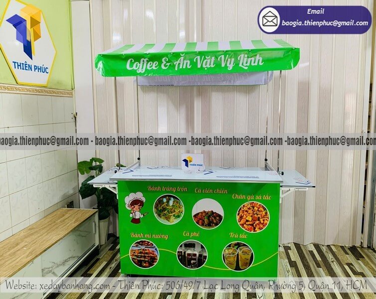 Báo giá quầy ăn vặt hàng rong gấp gọn đường phố