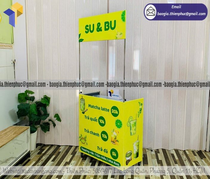 Báo giá quầy bán trà chanh hàng rong xếp gọn hè phố giá rẻ hỗ trợ thiết kế theo yêu cầu