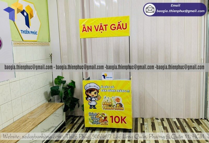 Báo giá quầy đẩy bán đồ ăn vặt đường phố xếp gọn sản xuất trực tiếp không qua trung gian giá tốt nhất