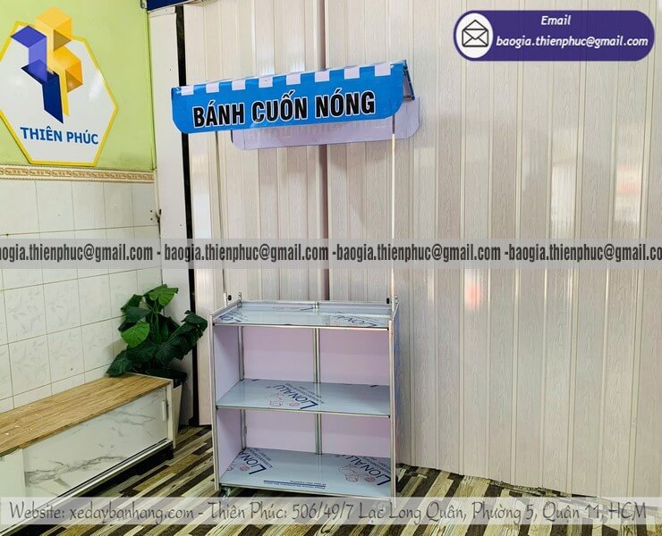 Báo giá xe bán bánh trên lề đường gấp gọn di động quầy ăn vặt bán bánh ngọt hottrend