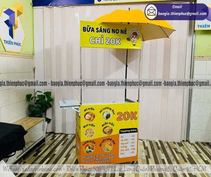 Báo giá xe bán đồ ăn di động lắp ráp trên vỉa hè bán trà sữa, cafe đường phố cực trend