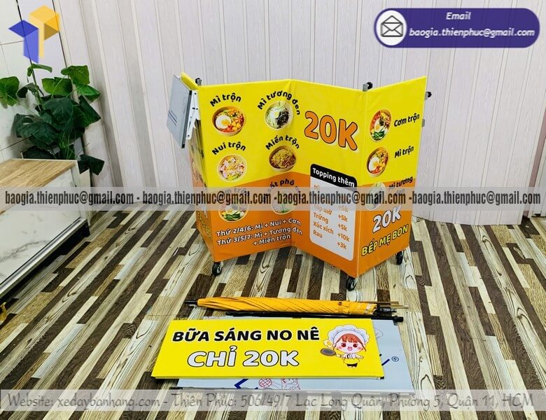 Báo giá xe bán đồ ăn di động lắp ráp trên vỉa hè bán nước ép trà chanh siêu thu hút