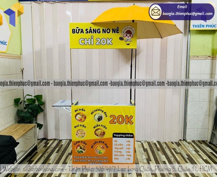 Báo giá xe bán đồ ăn di động lắp ráp trên vỉa hè sự kiện ngoài trời thu hút khách max