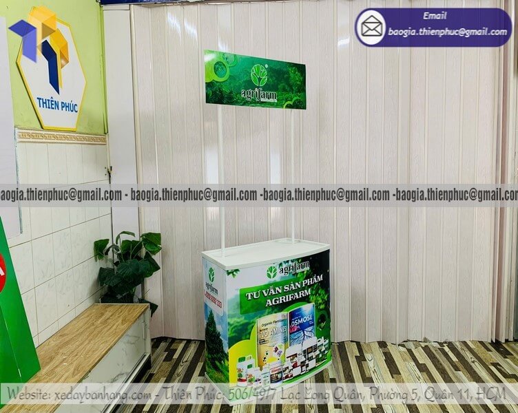 Booth nhựa trưng bày sampling siêu thị di động trải nghiệm tại địa điểm bán hot