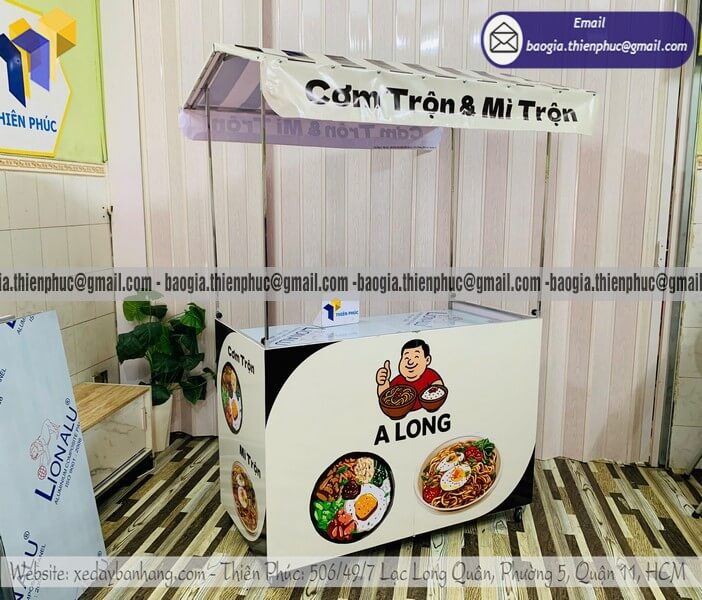 Đặt kệ bán đồ ăn nhanh hàng rong gấp gọn giá rẻ sản xuất kích thước gia công sắt thép