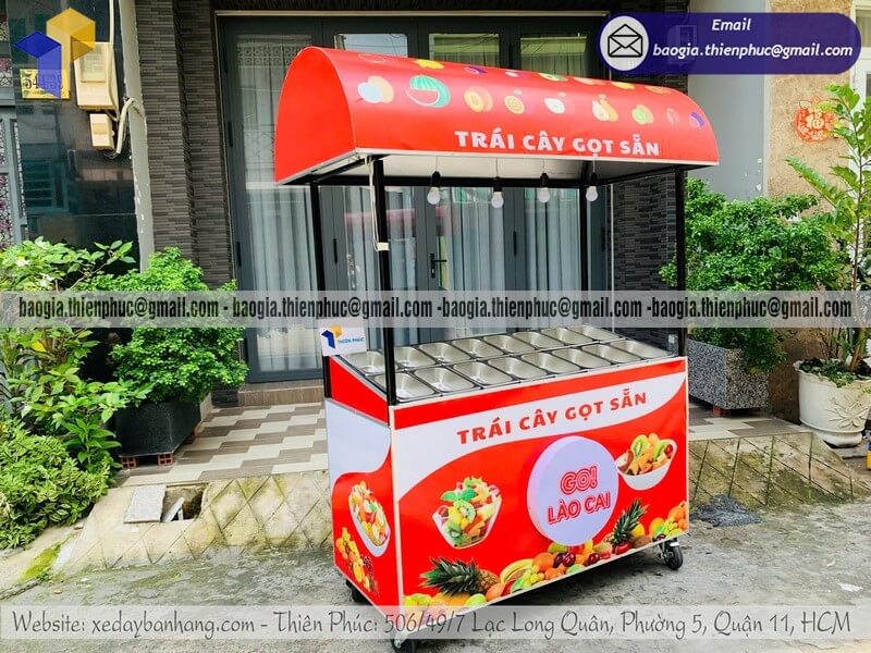 Đặt làm xe sắt đẩy bán trái cây cao cấp tại siêu thị sản phẩm trưng bày cao cấp
