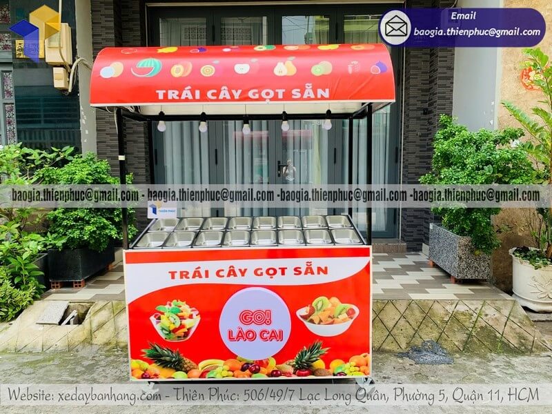 Đặt làm xe sắt đẩy bán trái cây cao cấp tại siêu thị