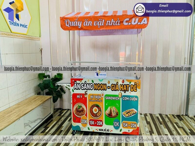 Đặt mua quầy ăn vặt trên vỉa hè xếp gọn giá rẻ gia công theo yêu cầu bán ở đâu cũng được