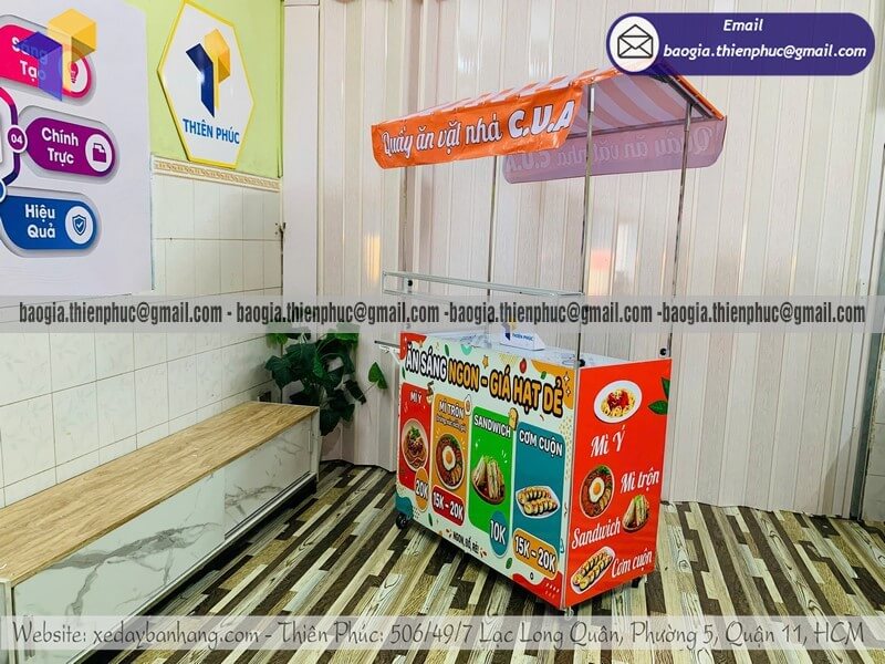 Đặt mua quầy ăn vặt trên vỉa hè xếp gọn giá rẻ gia công theo yêu cầu bán ở mọi nơi