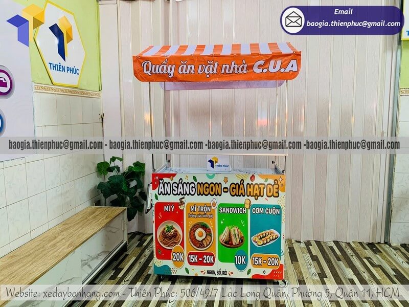 Đặt mua quầy ăn vặt trên vỉa hè xếp gọn giá rẻ