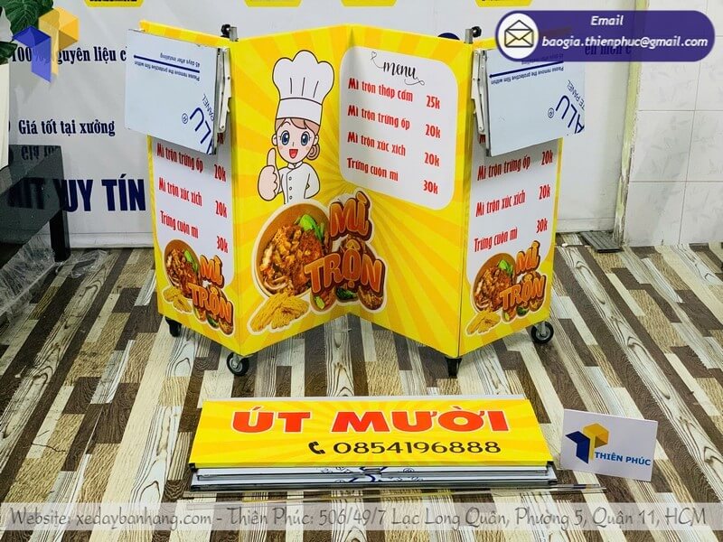 Đặt mua tủ bán mì trộn gấp gọn lưu động ngoài trời hỗ trợ miễn phí tư vấn