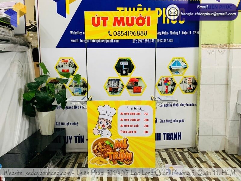 Đặt mua tủ bán mì trộn gấp gọn lưu động ngoài trời hướng dẫn lắp đặt nhanh