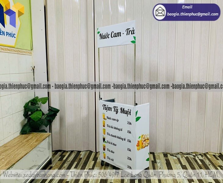 Đặt xe bán nước mini hàng rong gấp gọn giá rẻ chất như brand lớn