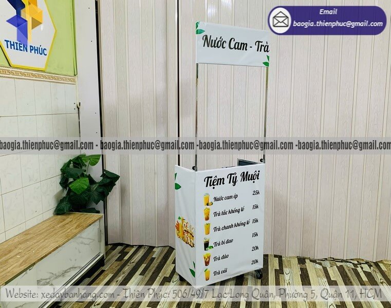 Đặt xe bán nước mini hàng rong gấp gọn giá rẻ hỗ trợ sinh viên mới ra nghề cực hợp