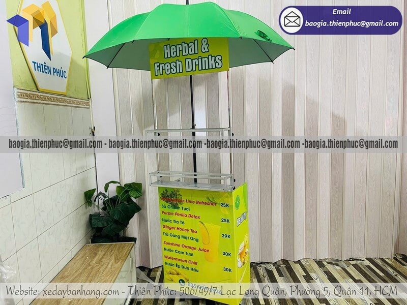 Đặt xe đẩy đồ uống nhỏ hàng rong gấp gọn mang đi sản xuất trực tiếp chỉ từ 700k kinh doanh siêu dễ
