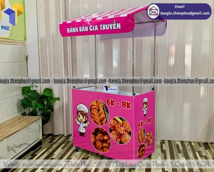 Gia công quầy bán bánh hàng rong gấp gọn mang đi cho nhà đầu tư nhỏ hoạt động bán hàng