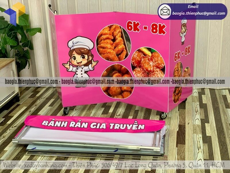 Gia công quầy bán bánh hàng rong gấp gọn mang đi cho khách hàng thành thạo kinh doanh