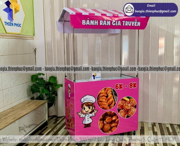 Gia công quầy bán bánh hàng rong gấp gọn mang đi chợ chỗ khu vực đường phố
