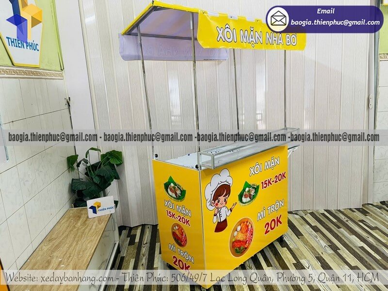 Giá quầy bán thức ăn trên đường phố gấp gọn linh hoạt đi đâu bán đồ ăn cũng được