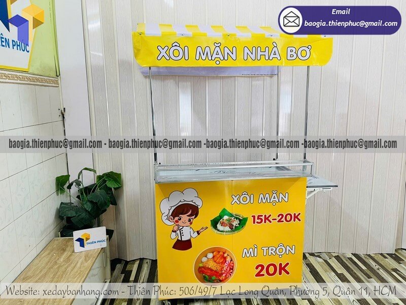 Giá quầy bán thức ăn trên đường phố gấp gọn kích thước riêng phù hợp mọi mô hình siêu xịn