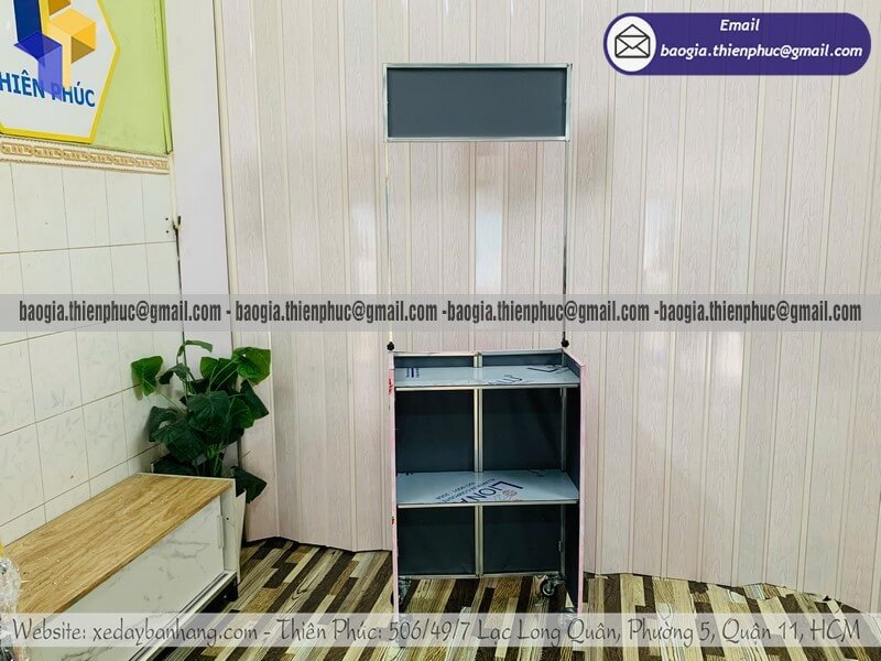 Giá quầy sắt bán nước hàng rong gấp gọn có bánh xe di động hot nhất hiện nay đang được ưa chuộng
