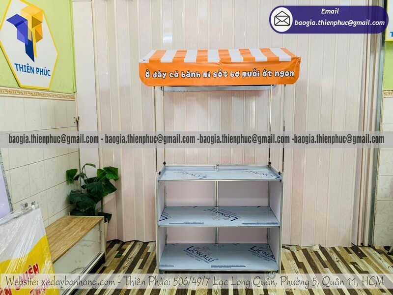 Mẫu xe bán bánh mì hàng rong lưu động lắp ráp đẹp thiết kế riêng cực chất