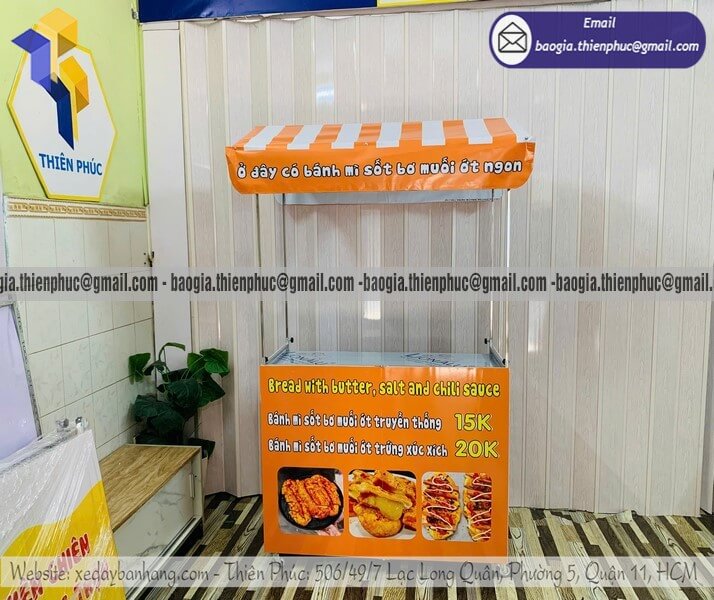 Mẫu xe bán bánh mì hàng rong lưu động lắp ráp đẹp Mẫu xe bán bánh mì hàng rong lưu động lắp ráp đẹp