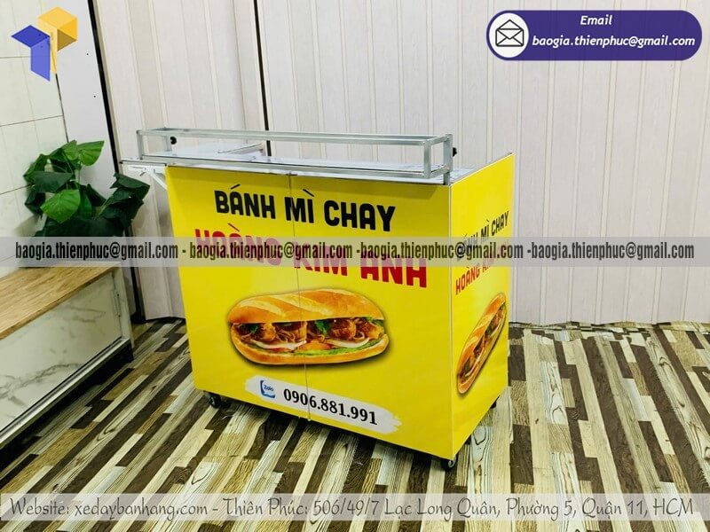 Mẫu xe bán bánh mì hàng rong xếp gọn chính hãng giá rẻ báo giá nhanh trong 5 phút