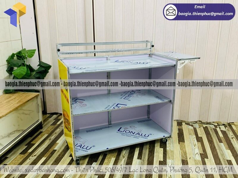 Mẫu xe bán bánh mì hàng rong xếp gọn chính hãng chất lừ hút khách cực mạnh