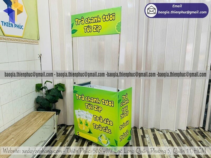 Mua xe đẩy bán trà chanh hàng rong gấp gọn giá rẻ takeaway trà chanh trà tắc