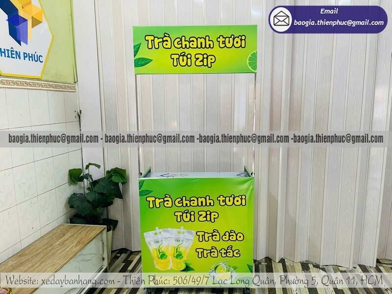 Mua xe đẩy bán trà chanh hàng rong gấp gọn giá rẻ