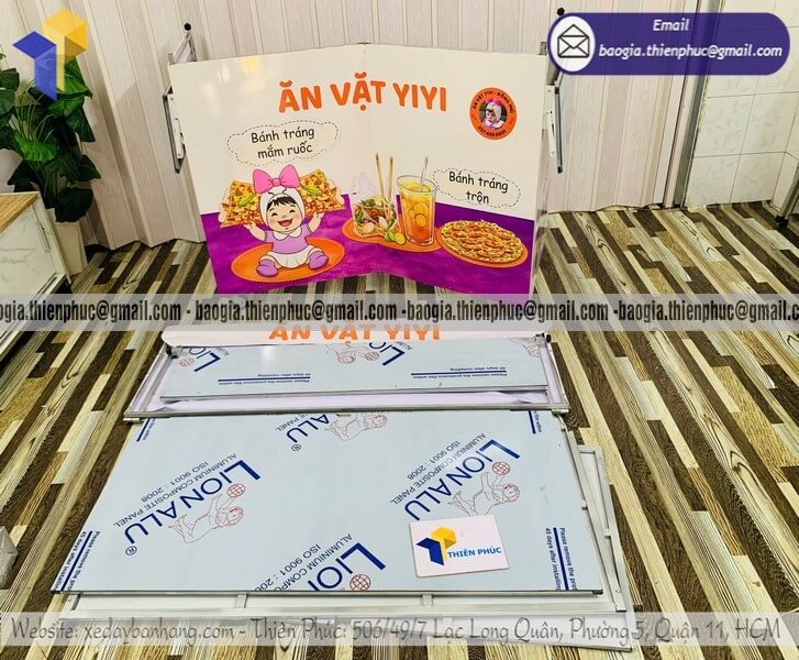 Quầy ăn vặt hàng rong gấp gọn bán ngoài trời vốn nhỏ lãi cao cho người khởi nghiệp