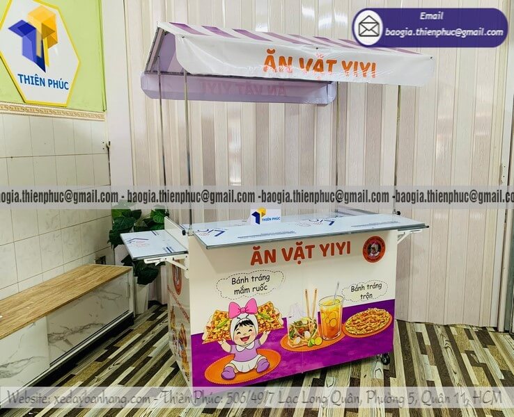 Quầy ăn vặt hàng rong gấp gọn bán ngoài trời giá sỉ lớn có xuất hóa đơn VAT