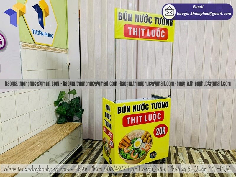 Quầy bún nước tương gấp gọn ngoài trời bán vỉa hè lắp đặt tiết kiệm mặt bằng