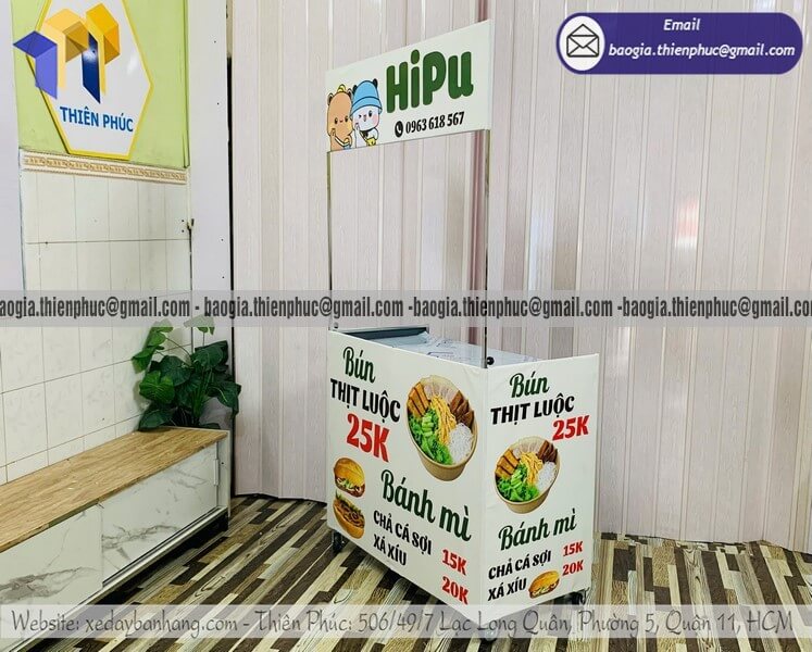Quầy bún thịt luộc lắp ráp di động bán mang đi cho quán ăn hội chợ và sự kiện ẩm thực