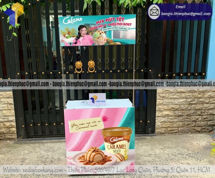 Quầy PG sampling bằng sắt đứng quảng cáo sản phẩm