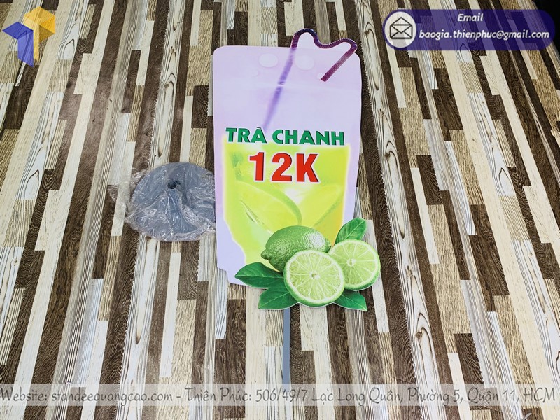 standee mô hình ly trà chanh đẹp