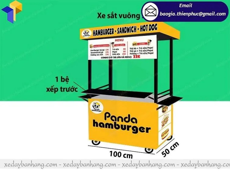 tủ bán bánh mì hamburger inox