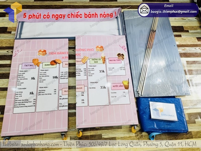 xe bán bánh gấp gọn chất lượng