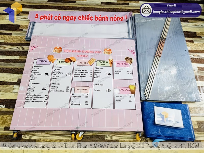 xe bán bánh gấp gọn tphcm