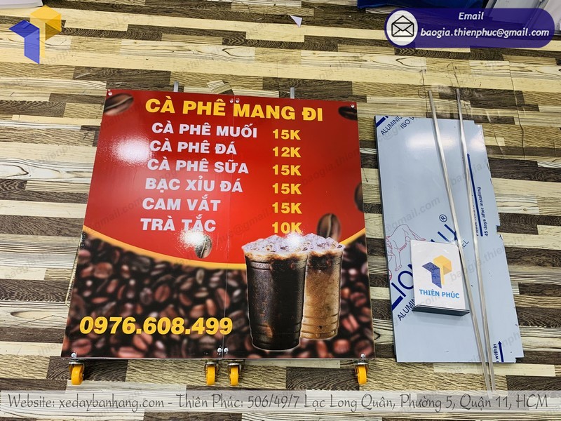 xe bán cà phê vỉa hè gọn