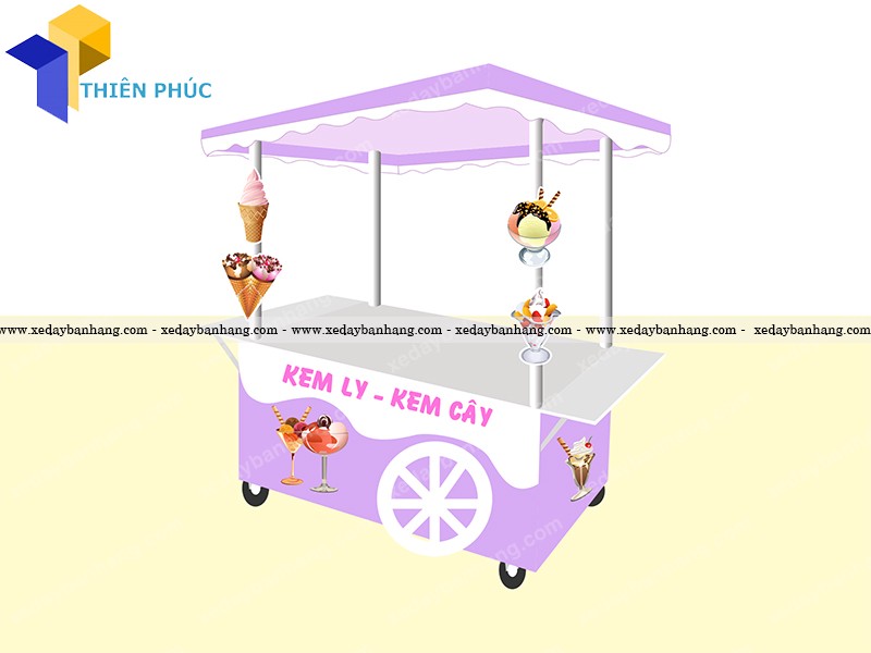 mẫu xe đẩy bán kem dạo