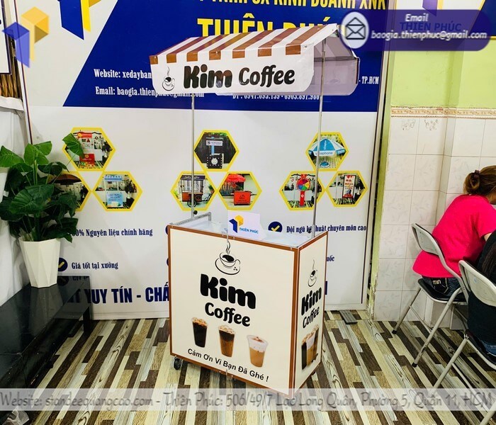 thiết kế xe đẩy bán cafe vỉa hè