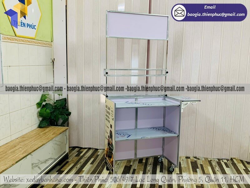 Xe nước bán hàng rong gấp gọn di động giá rẻ gấp lại nhanh gọn dễ vận chuyển
