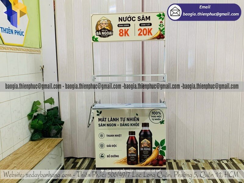 Xe nước bán hàng rong gấp gọn di động giá rẻ